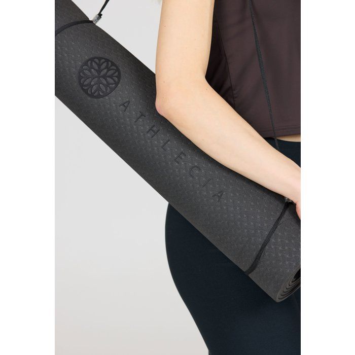 Tapis de Yoga - ATHLECIA - Estell - 6 mm - L 173 x L 61 cm - Noir
