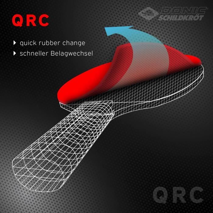 Raquette de Tennis de Table - Schildkröt - 758221 - 100% Carbone - Revetement Liga QRC - Taille Unique