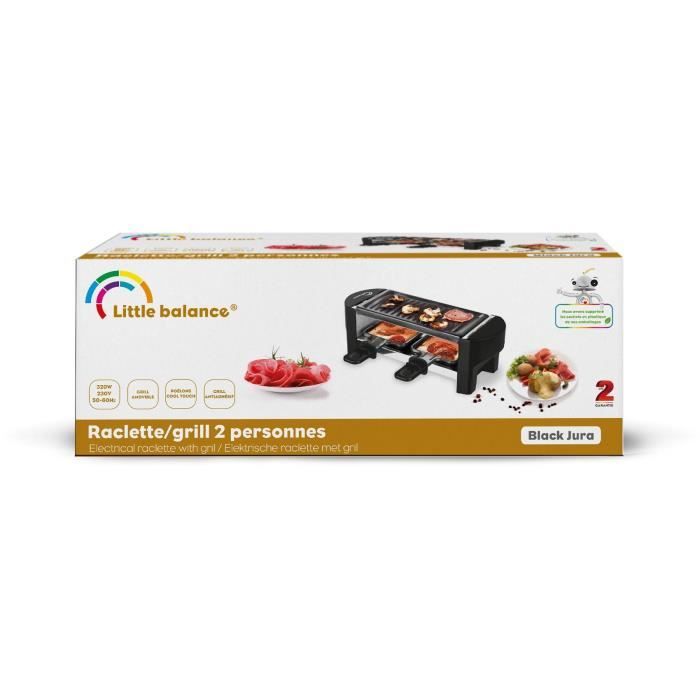 Appareil a raclette LITTLE BALANCE - Juste Nous 2 - Jusqu'a 2 personnes - Plaque Grill amovible - 350W