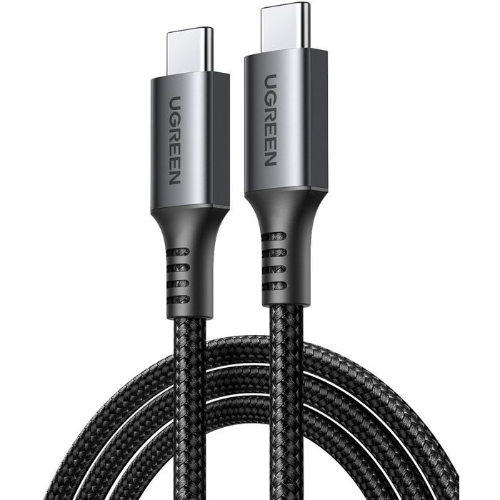 Câble USB-C - UGREEN - Câble data 1 m - 60W - Nylon - PD - Noir