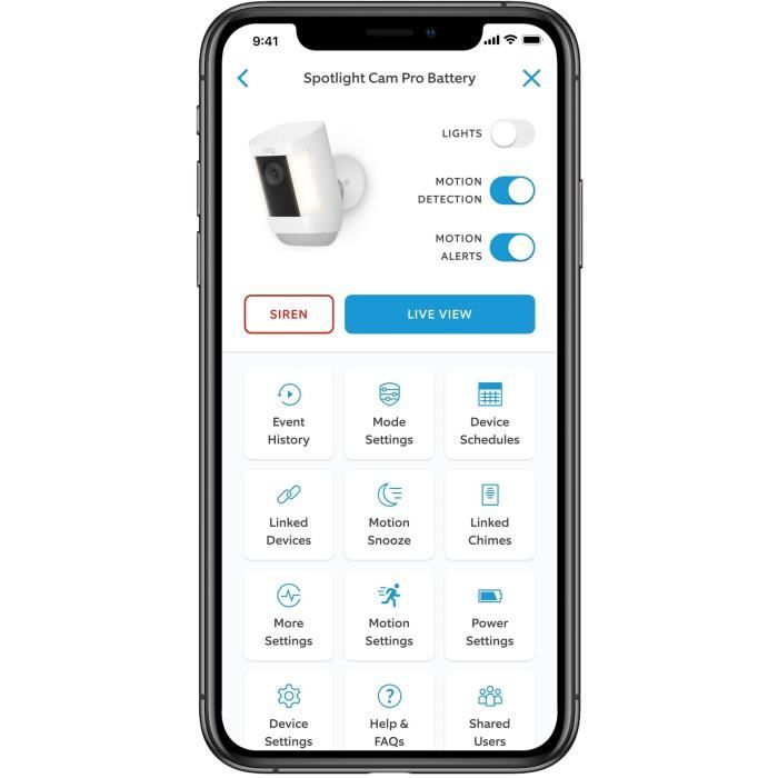 Caméra - RING - Spotlight Cam Pro Batterie - Blanc