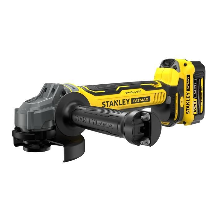 Meuleuse d'angle sans fil - 18V - STANLEY FATMAX - Brushless - SFMCG700M2K-QW - 125 mm + 2 batteries 4Ah + chargeur 2A