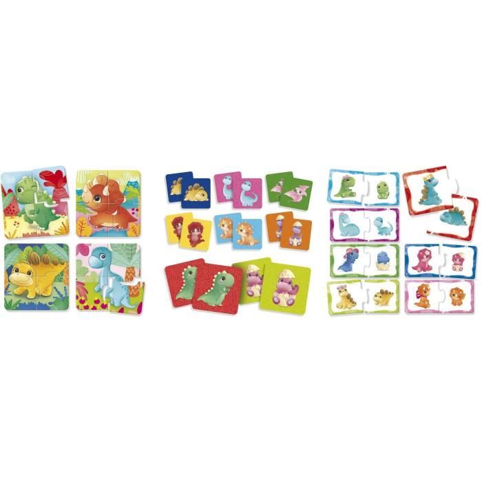 Dinoland - Jeux éducatifs - CAROTINA BABY - Puzzles, Mémo, Associations