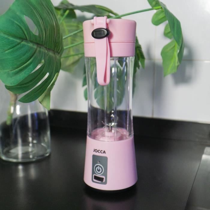 Blender portable - JOCCA - SWEET - 380 ml - 2000 mAh - Avec câble USB - Rose