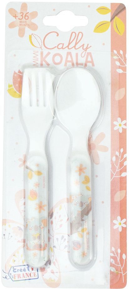 Lot vaisselle - FUN HOUSE - KOALA - Verre 220 ml, assiette creuse Ø 16 cm, assiette plate Ø 22 cm, couverts et peluche 22 cm