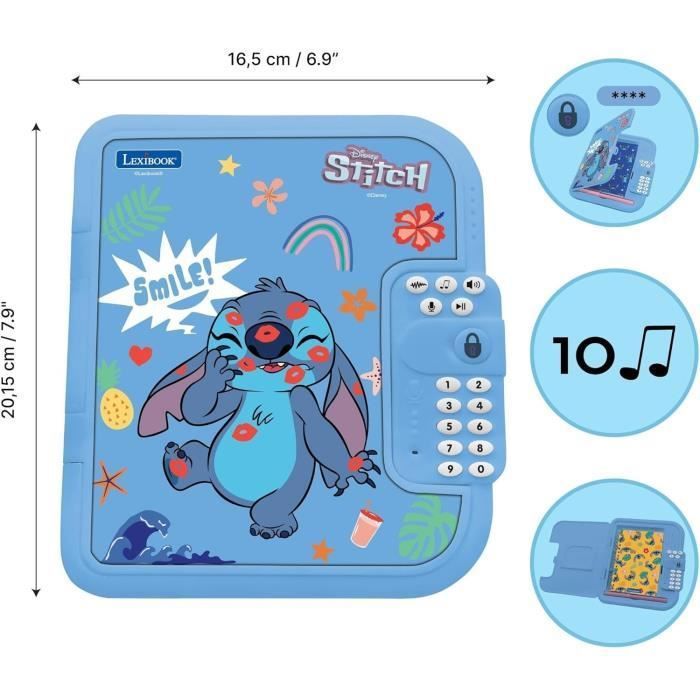 Journal intime électronique Stitch Coffre-fort 4 chiffres