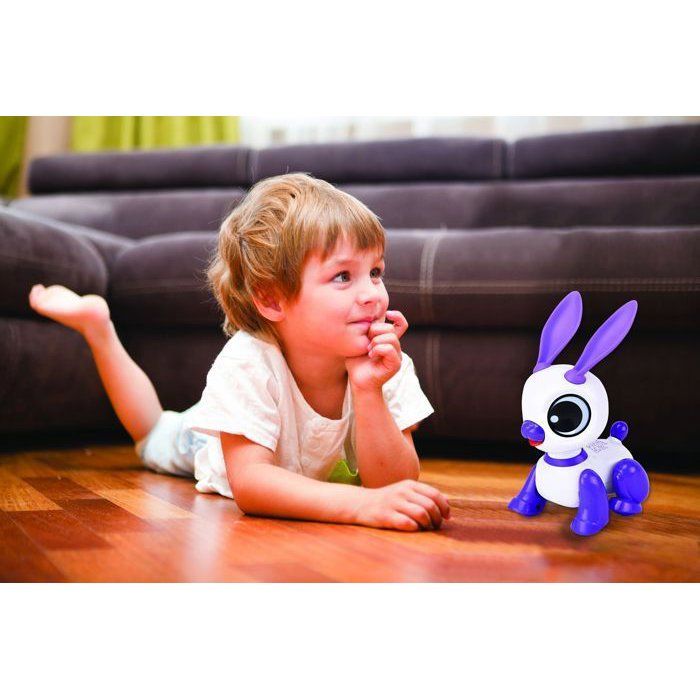 Power Rabbit Mini - Robot lapin avec effets lumineux et sonores, contrôle par claquement de main, répétition