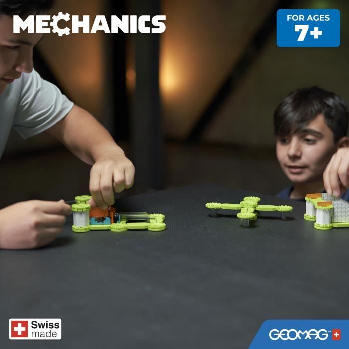 Coffret de construction - GEOMAG - Mechanics Challenge Goal! - 96 pieces - Magnétique - Jeu interactif - Plastique recyclé
