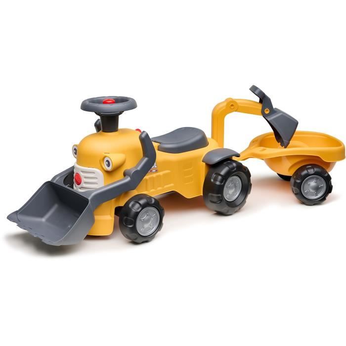 Porteur Chantier Marcel - FALK - Pelle frontale, excavatrice - Jaune - Fabriqué en France - 90% de plastique recyclé - Des 12 mois