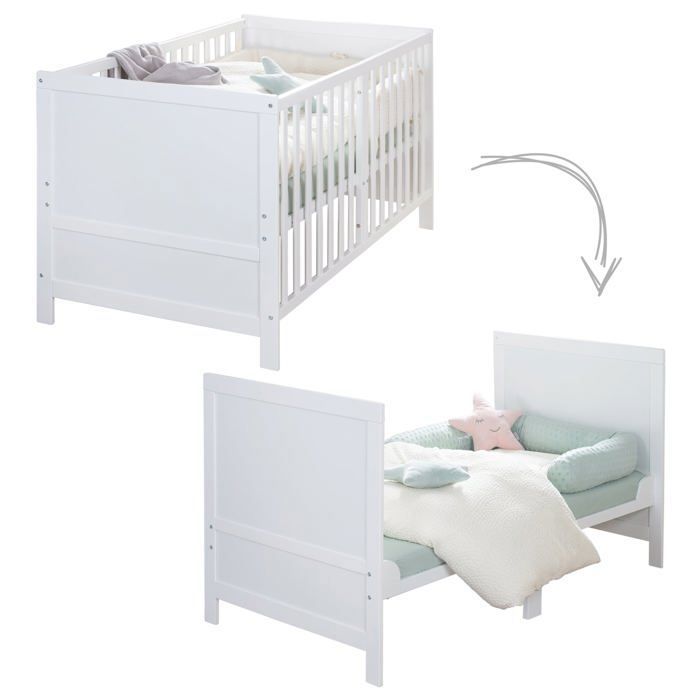 Lit bébé évolutif - 70 x 140 cm - ROBA - EASY SLEEP - Blanc laqué