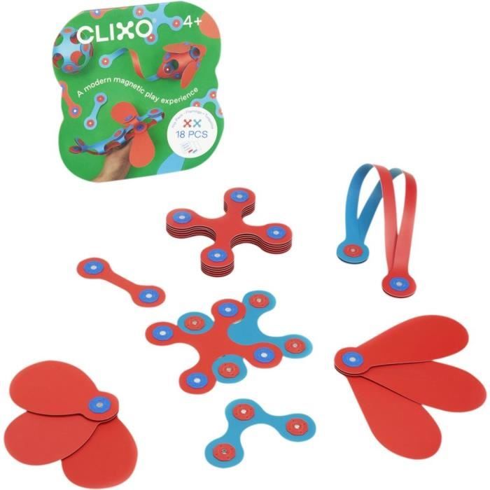 Itsy CLIXO - Flamingo/Turquoise - GIPSY TOYS - Jeu de Construction Magnétique - Jouet Educatif et Créatif - 18 pcs - Des 4 ans