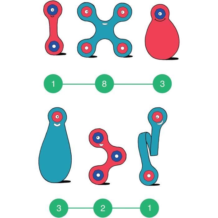 Itsy CLIXO - Flamingo/Turquoise - GIPSY TOYS - Jeu de Construction Magnétique - Jouet Educatif et Créatif - 18 pcs - Des 4 ans