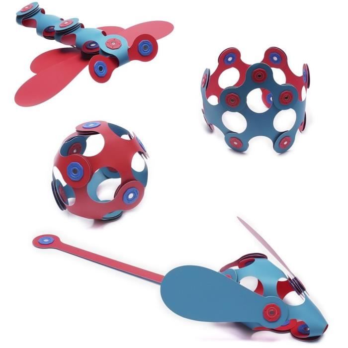 Itsy CLIXO - Flamingo/Turquoise - GIPSY TOYS - Jeu de Construction Magnétique - Jouet Educatif et Créatif - 18 pcs - Des 4 ans