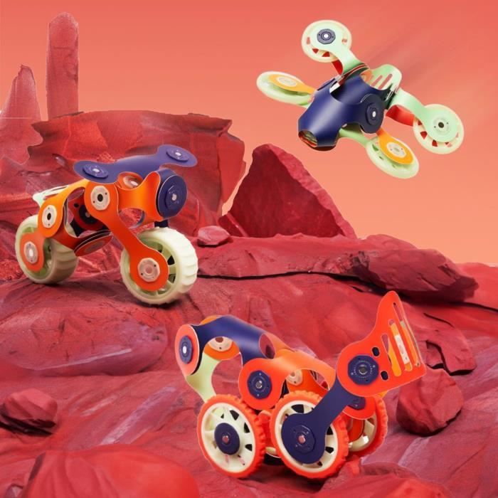 Mars Rovers CLIXO - GIPSY TOYS - Jeu de construction magnétique, flexible - 30 pcs - des 6 ans - Brille dans la nuit