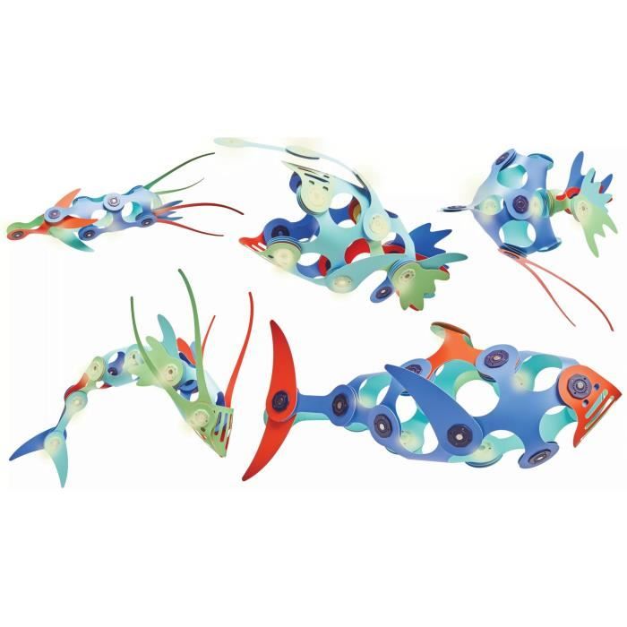 Ocean Creatures CLIXO - GIPSY TOYS - Jouet de construction magnétique phosphorescent - 24 pcs