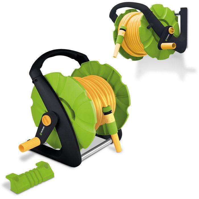 Enrouleur de jardin - FIELDMANN - FZH 1021 - 20 m de tuyau - PVC maillé - Fixation murale