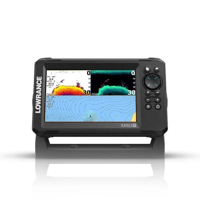 Combiné GPS sondeur - LOWRANCE - Eagle 7 - Sonde SplitShot™ HD - Écran IPS - IPX7