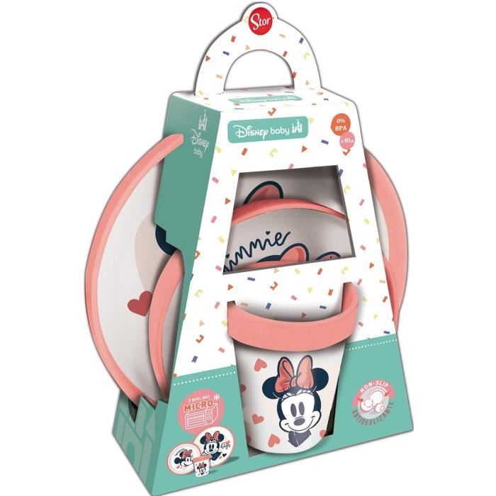 Coffret repas - THERMOBABY - 3 pieces - Bol, assiette et gobelet - Minnie