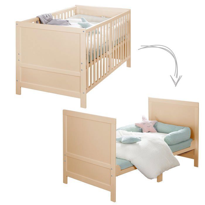 Lit bébé évolutif - 70 x 140 cm - ROBA - EASY SLEEP - Bois naturel