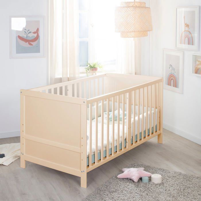 Lit bébé évolutif - 70 x 140 cm - ROBA - EASY SLEEP - Bois naturel