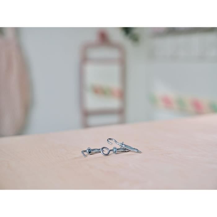 Chevilles a Expansion - RAPID - Métal pour Cloison Plâtre 6-16mm - Lot 12 Vis Crochet Mural - Charge Max 40 kg - (5001557)