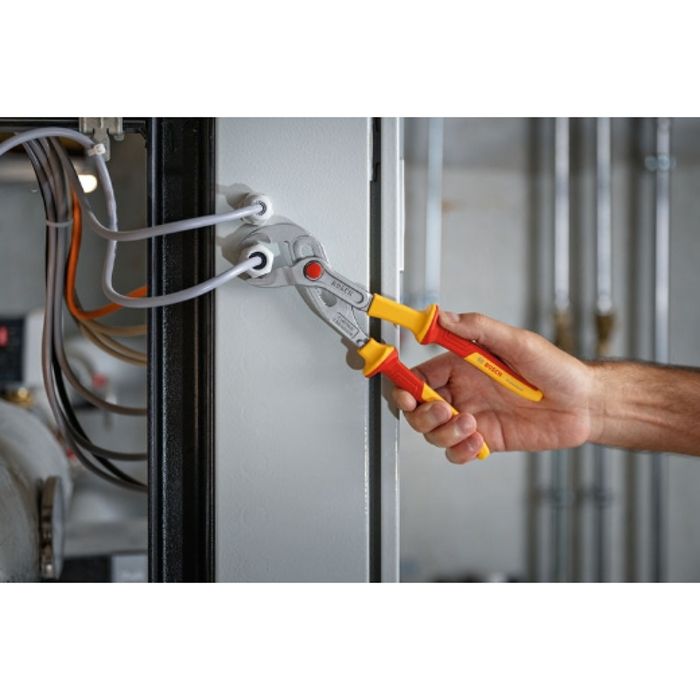Pince multiprises VDE - BOSCH - 250 mm - Certifiée jusqu'a 1000 V - Isolée en TPU - Ergonomique