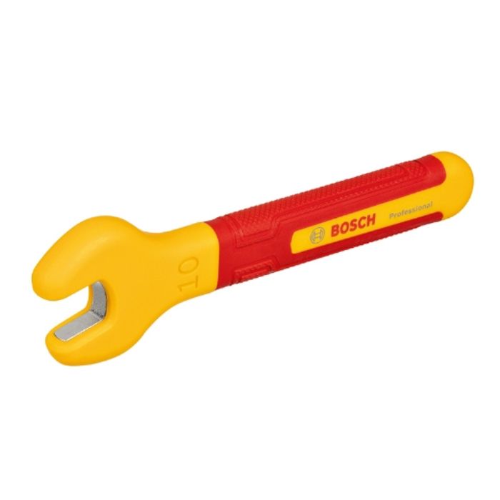 Clé plate VDE - BOSCH - 10 mm - Isolée jusqu'a 1000 V - Mâchoire coudée a 15° - Ergonomique