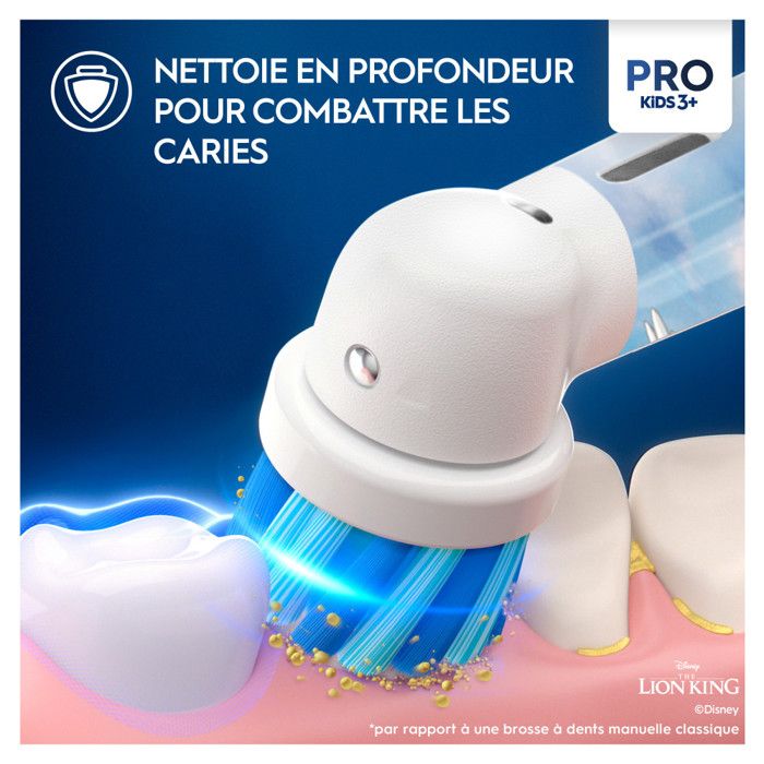 Brosse a dents électrique - Oral-B - Vitality Pro 103 - Disney Le Roi Lion - 2 modes - Pour enfants de 3 ans et plus