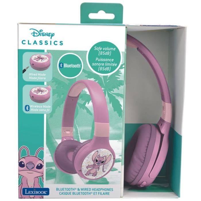 Casque 2 en 1 Bluetooth et Filaire confortable et pliable pour enfants avec limitation de son Angel
