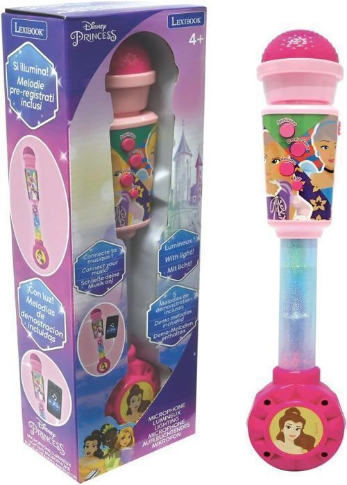 Microphone Princesse Disney avec tube lumineux et enceinte