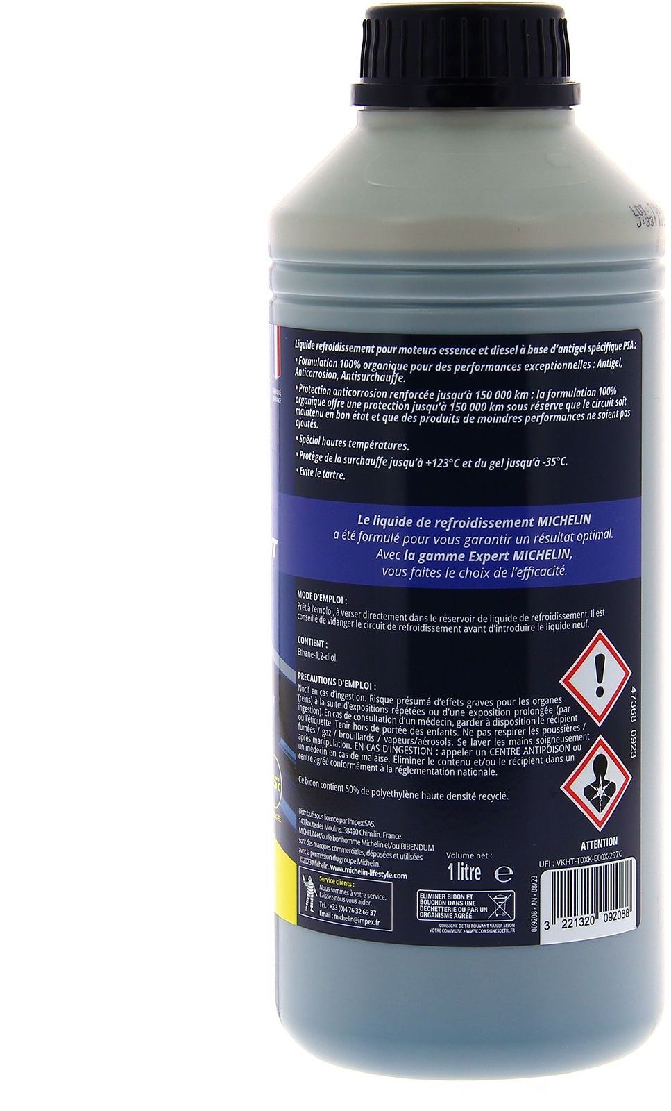 Liquide de refroidissement - MICHELIN - Bleu - Adapté aux normes PSA - 1L