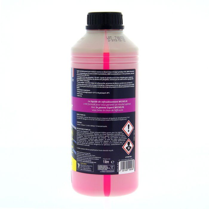 Liquide de refroidissement- MICHELIN - Rose - Adapté aux normes VAG BMW MERCEDES - 1L