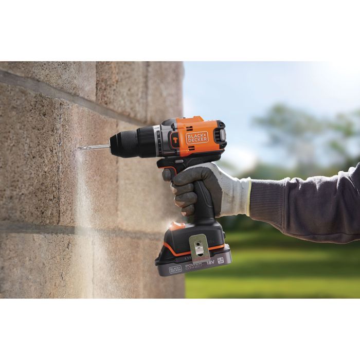 Perceuse Visseuse a Percussion - BLACK+DECKER - BLD683XN-XJ - 18V - Éco-Responsable - Sans Batterie