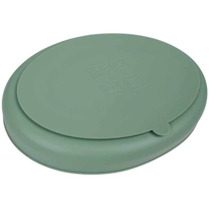 Pack Repas - THERMOBABY - Silicone - Vert Cactus - Assiette, bol, bavoir et cuilleres