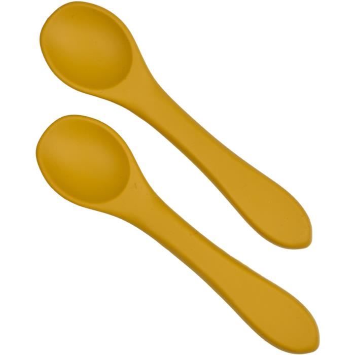 Pack Repas - THERMOBABY - Silicone - Jaune Miel - Assiette, bol, bavoir et cuilleres