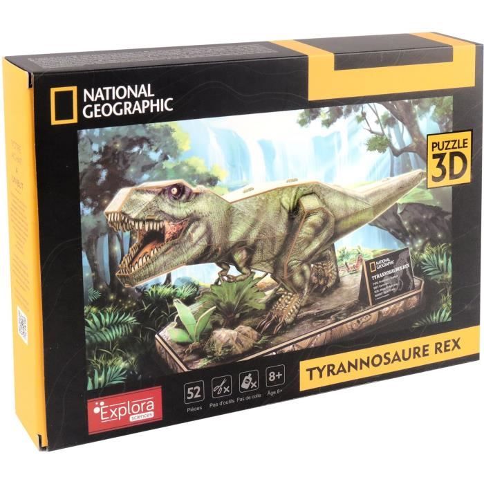 Puzzle 3D - T-Rex - Jeu de construction - EXPLORA - Dinosaure - 52 pieces - Des 8 ans