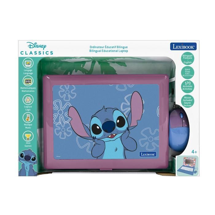 Ordinateur éducatif - LEXIBOOK - Stitch - 170 activités - Bilingue EN/FR - 7 catégories éducatives