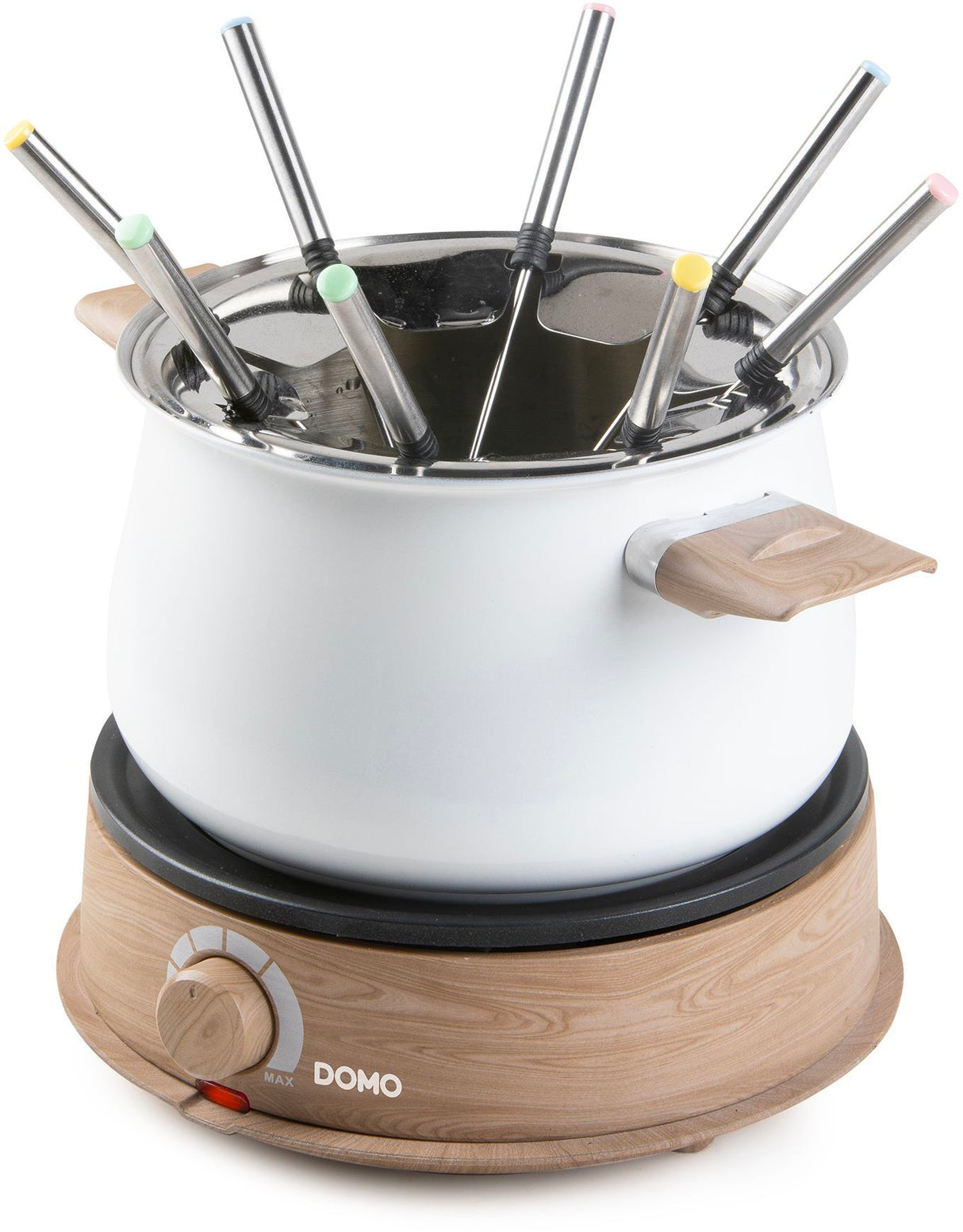 Appareil a fondue - DOMO - DO736F - 1500 W - 2 L - 8 personnes - Blanc/Bois