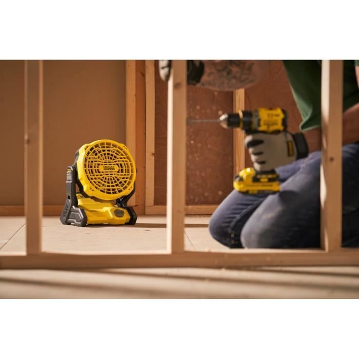 Ventilateur sans fil - Stanley Fatmax - SFMCE001B-XJ - 3 vitesses - Autonomie 8h - Sans batterie