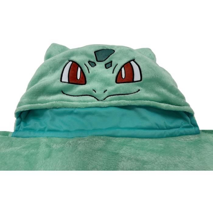 Plaid polaire a capuche 3D - POKEMON - Bulbizarre - 120 x 150 cm