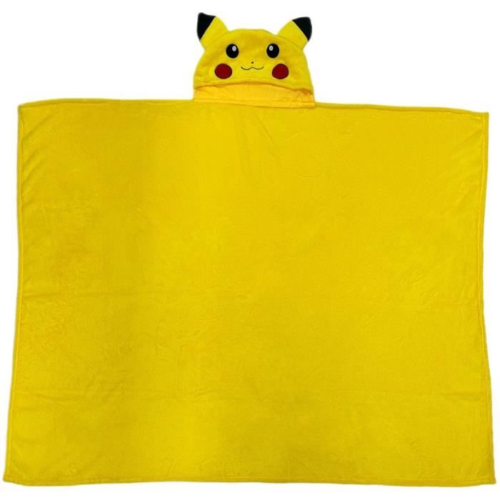 Plaid a capuche 3D - POKEMON - Pikachu - 120 x 150 cm - Ultra doux - Design coloré