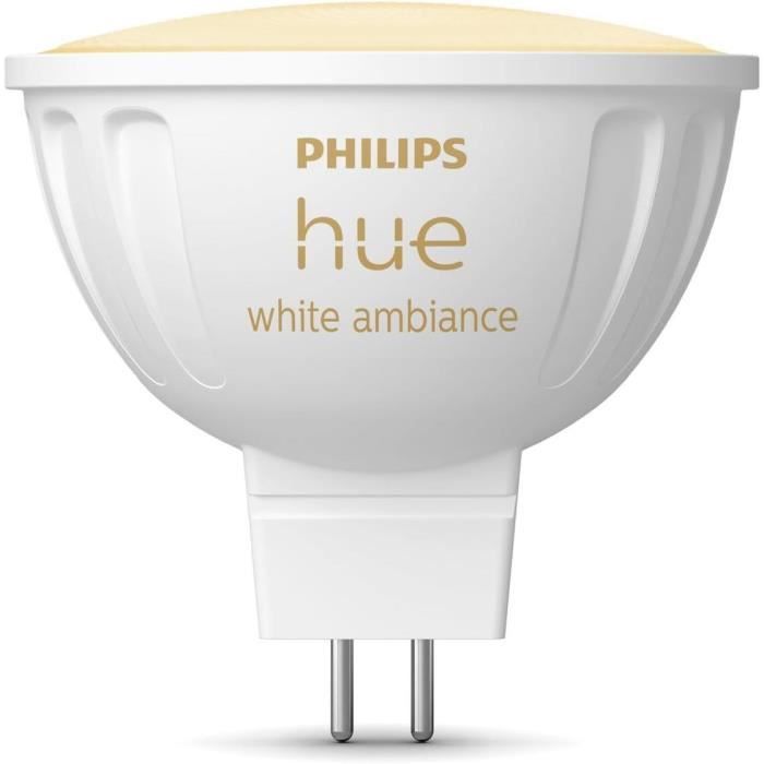 Ampoule connectée - PHILIPS HUE - MR16 - Lumiere blanche - Compatible bluetooth - Fonctionne avec App et voix