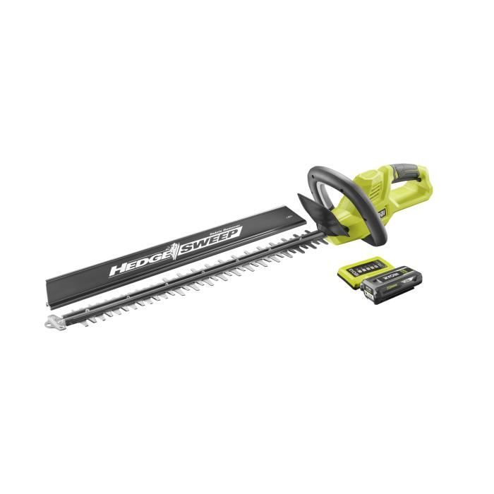 Taille-haies - RYOBI - 36 V - Lames 60 cm - Ecartement 26 mm - Fonction scie - 1 batterie lithium+ 36V 2,0 Ah et 1 chargeur 1,7 A