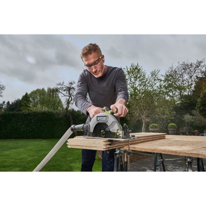Scie circulaire - RYOBI - Brushless - Moteur sans charbons - 18V - Diam. 184 mm x 16 mm - 4 500 tr/min - Livrée avec 1 lame 24 dents