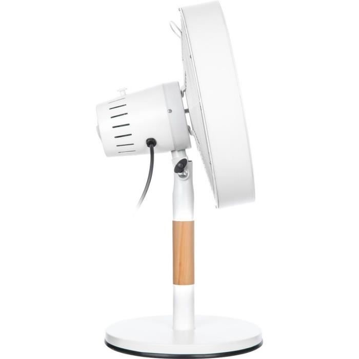 Ventilateur de bureau - SENCOR - SFE 3080WH - 3 vitesses - Oscillation 80° - Design métal et bois