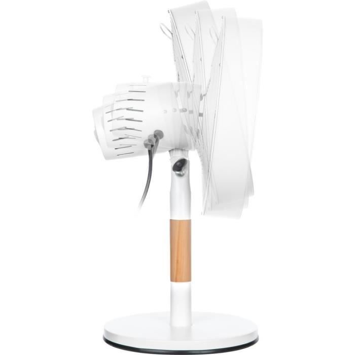 Ventilateur de bureau - SENCOR - SFE 3080WH - 3 vitesses - Oscillation 80° - Design métal et bois