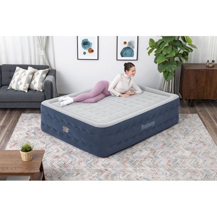 BESTWAY Bestway Lit gonflable 2 places TruLeisure pompe électrique intégrée 203x152x51cm
