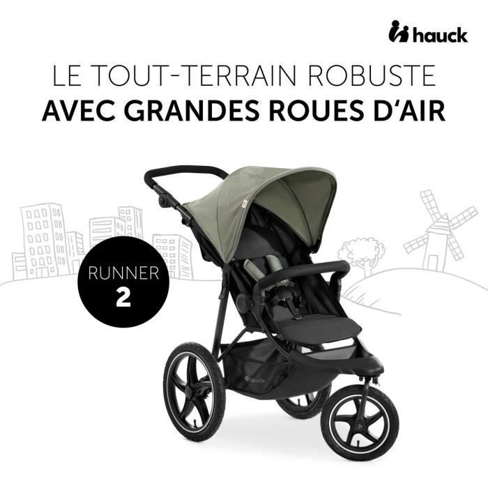 HAUCK - Poussette tout terrain - RUNNER 2 - 3 roues - Pliage a 1 main - Mickey
