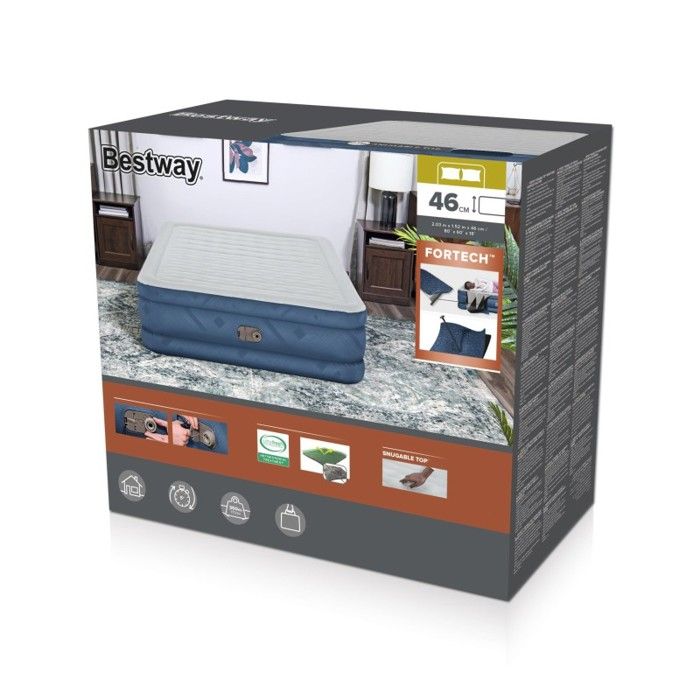 BESTWAY Bestway Lit gonflable 2 places 203x152x46cm avec pompe électrique intégrée