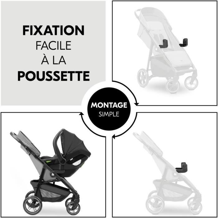 Adaptateurs universels cosy - HAUCK - Pour poussette SHOP N CARE - Noir